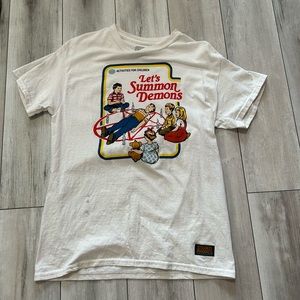 Graphic white tee Steven Rhodes